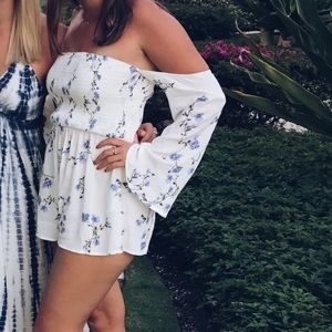 Tobi white floral romper